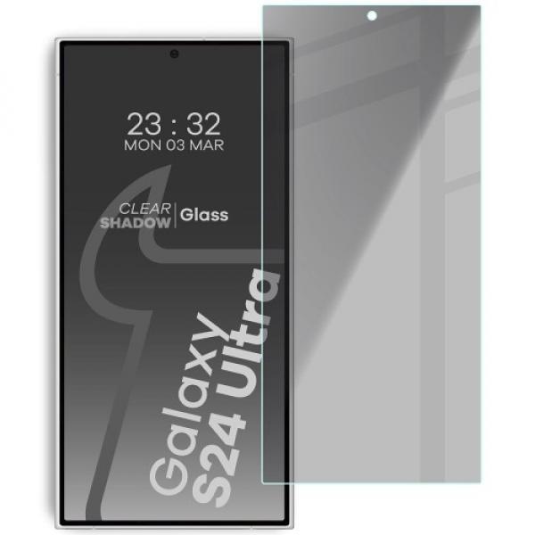 Prywatyzujące szkło hartowane Bizon Glass Clear Shadow do Galaxy S24 Ultra, przyciemniane