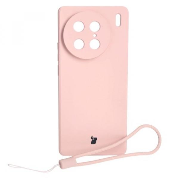 Etui Bizon Case Silicone Sq do VIVO X90 Pro, jasnoróżowe