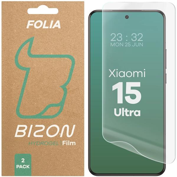 Folia hydrożelowa na ekran Bizon Glass Hydrogel Front do Xiaomi 15 Ultra, 2 sztuki