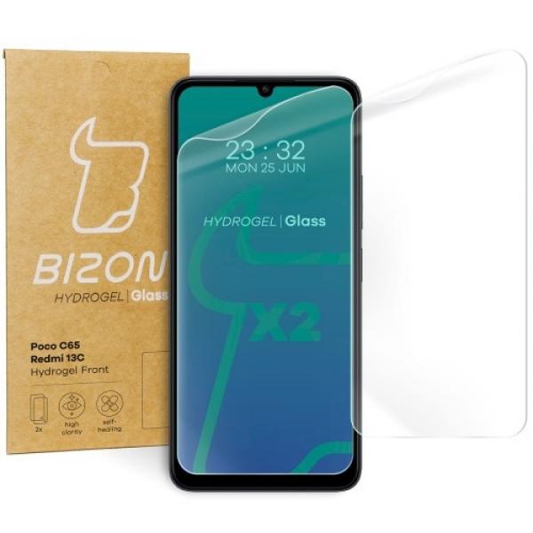 Folia hydrożelowa na ekran Bizon Glass Hydrogel Front do Redmi 13C/13C 5G/Poco C65, 2 sztuki