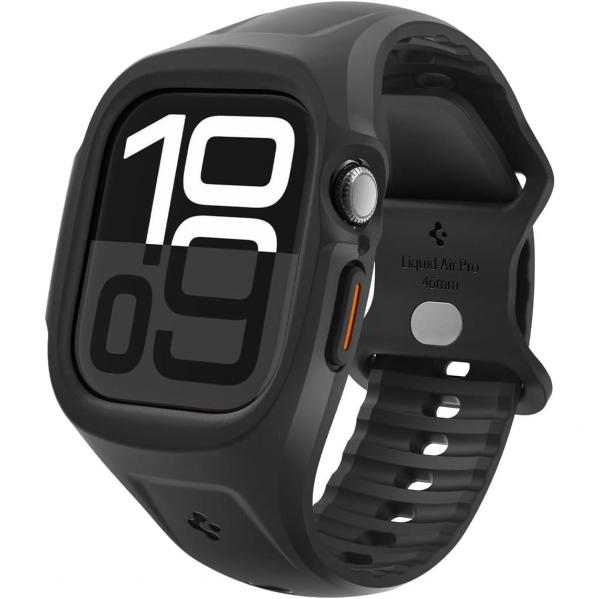 Etui z paskiem Spigen Liquid Air Pro do Apple Watch 10 46 mm, czarne