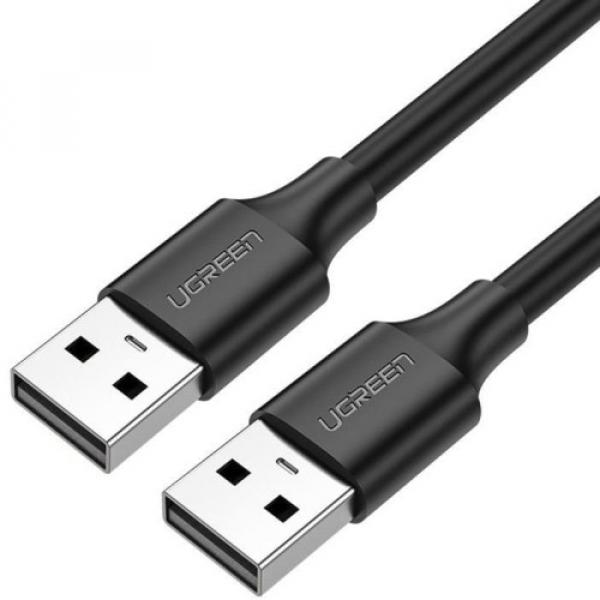 Kabel do ładowania i przesyłania danych Ugreen USB-A 2.0 (męski) / USB-A 2.0 (męski), 480 Mbps, 1 m, czarny