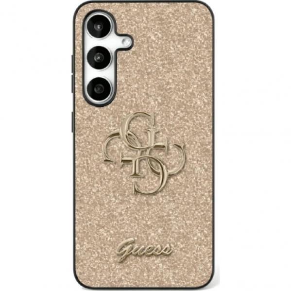 Etui Guess Glitter Script Big 4G do Galaxy S25, złote