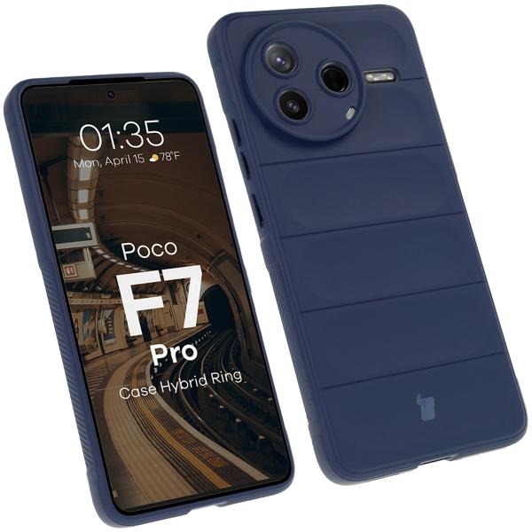 Pancerne etui Bizon Case Tur do Xiaomi Poco F7 Pro, granatowe