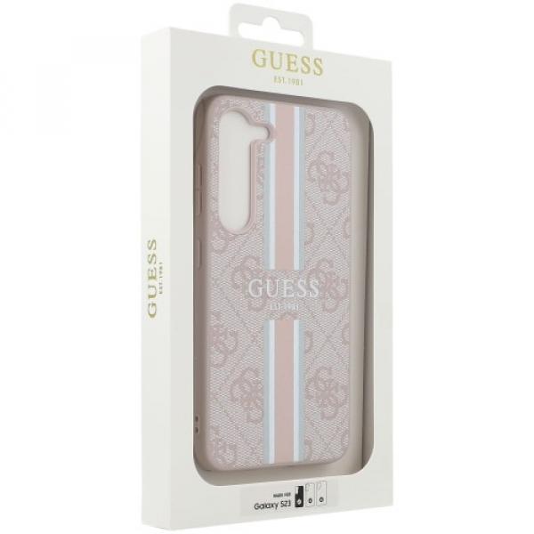 Etui Guess Hardcase 4G Printed Stripe do Galaxy S23 5G, różowe