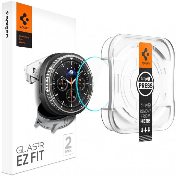 Szkło do etui + Aplikator Spigen Glas.tr EZ Fit 2-Pack do Galaxy Watch 8 Classic 46mm