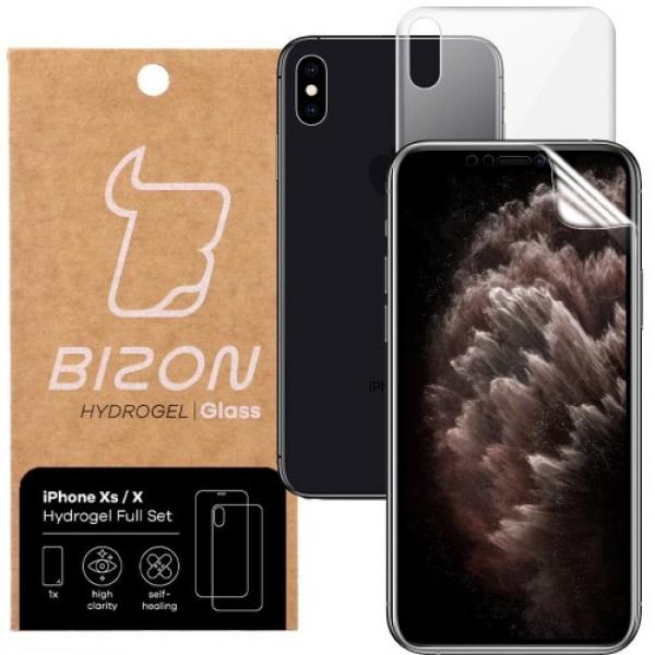 Folia hydrożelowa na tył i przód Bizon Glass Hydrogel, iPhone Xs / X