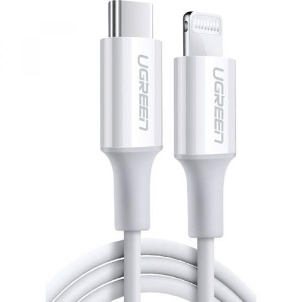 Kabel Ugreen USB-C do Lightning MFi 20W, 3A, 1m, biały