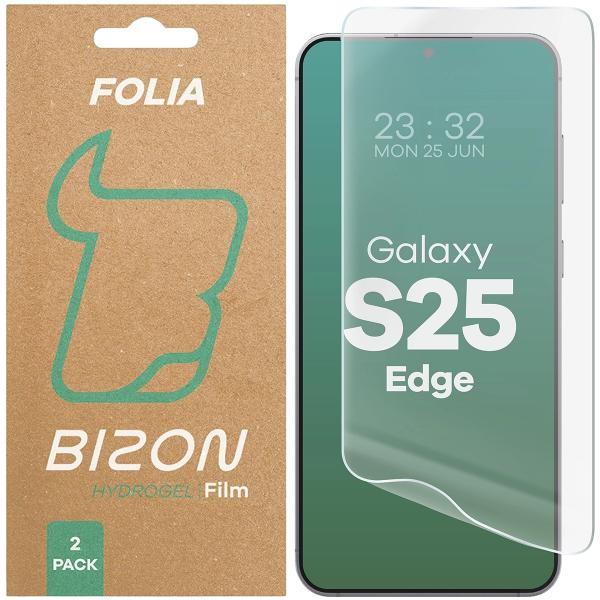 Folia hydrożelowa na ekran Bizon Glass Hydrogel Front do Galaxy S25 Edge, 2 sztuki