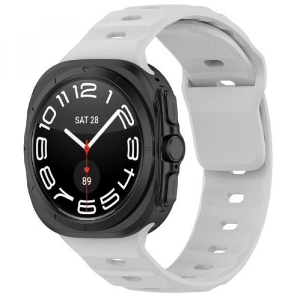 Silikonowy pasek Bizon Strap Watch Silicone do Galaxy Watch Ultra 47 mm, jasnoszary