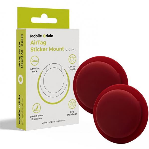 Etui / brelok Mobile Origin AirTag Sticker Mount A2 do Apple AirTag, 2 sztuki, czerwone