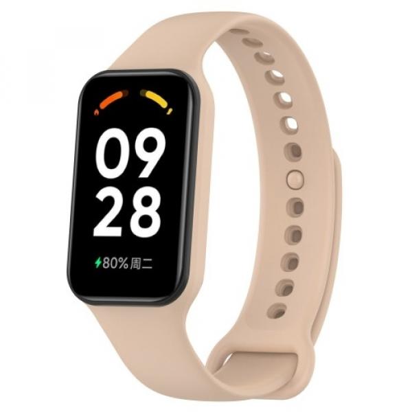 Etui z paskiem Bizon Strap + Case Watch Dots do Xiaomi Redmi Smart Band 2 / Xiaomi Mi Band 8 Active, jasnoróżowe