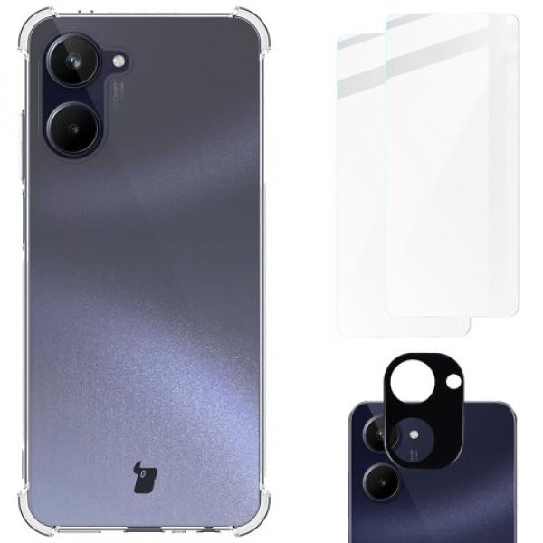 Etui + 2x szkło Bizon Case Clear Pack do Realme 10 4G, przezroczyste