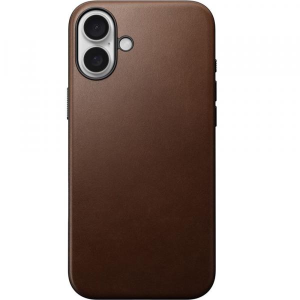 OUTLET: Skórzane etui Nomad Modern Leather MagSafe do iPhone 16 Plus, brązowe