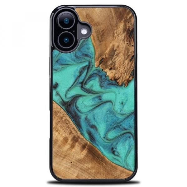 Drewniane etui Bewood Unique - Turquoise do iPhone 16