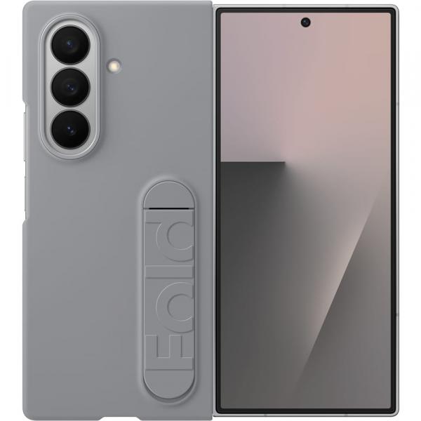Etui z podstawką + 2x folia antyrefleksyjna na przedni ekran Samsung Silicone Case do Galaxy Z Fold7, szare