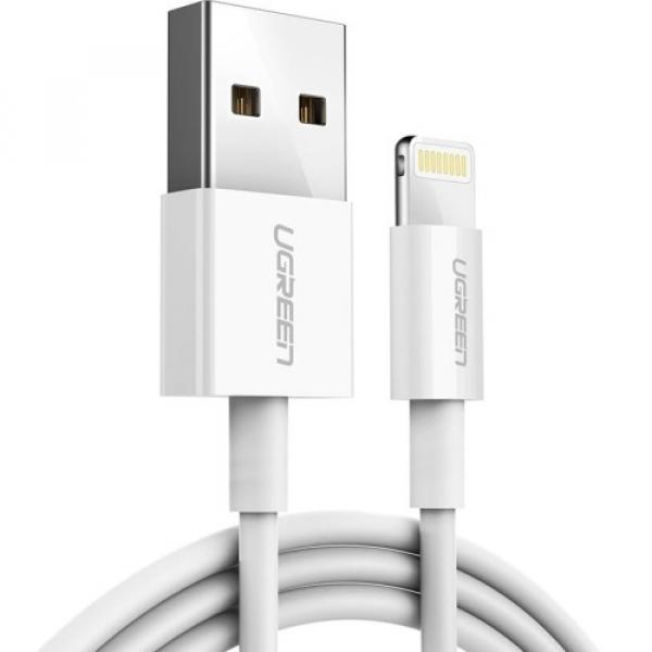 Kabel Ugreen USB-A do Lightning MFi 2,4A 1m, biały