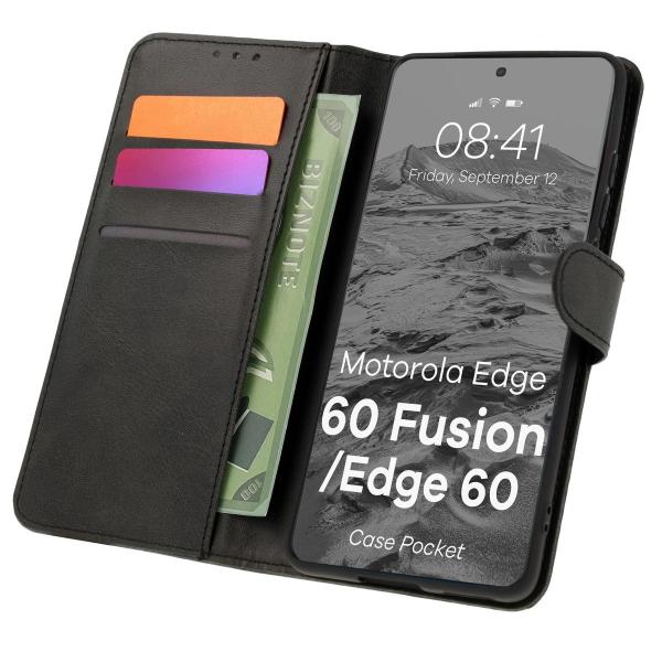Etui z klapką Bizon Case Pocket do Motorola Edge 60 Fusion / 60, czarne