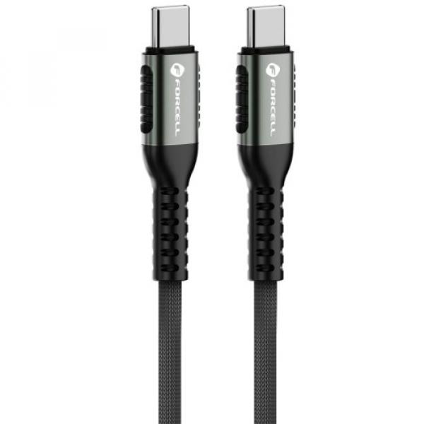 Kabel Forcell F-Energy C263 USB-C do USB-C, 5A, 240W, 1,2 m, czarny