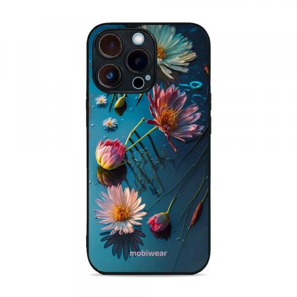 Etui ochronne do iPhone 13 Pro, Mobiwear Glossy Case, niebiesko-kwieciste