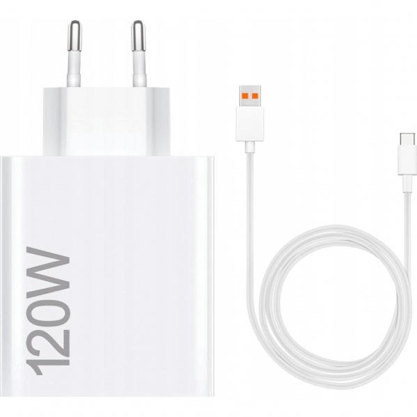 Ładowarka sieciowa Xiaomi HyperCharge Combo 120W 1x USB-A + kabel USB-C, biała