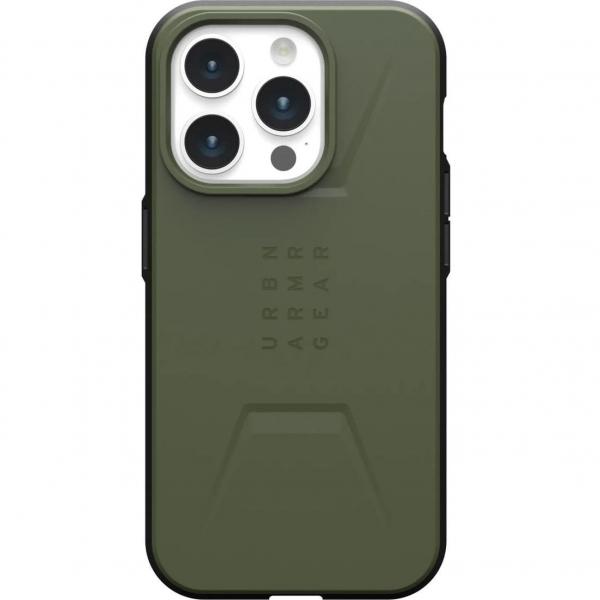 Etui pancerne Urban Armor Gear Civilian MagSafe do iPhone 15 Pro, oliwkowe