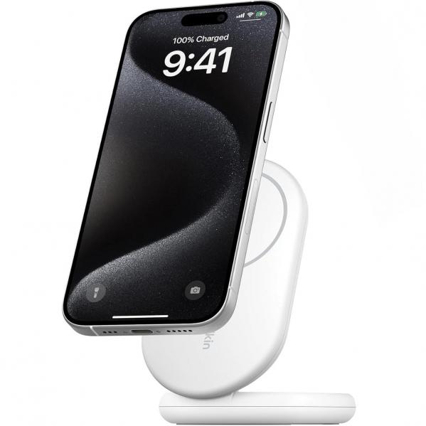Ładowarka indukcyjna Belkin Boost Foldable Qi2 15W WIB007 dla iPhone z MagSafe, biała