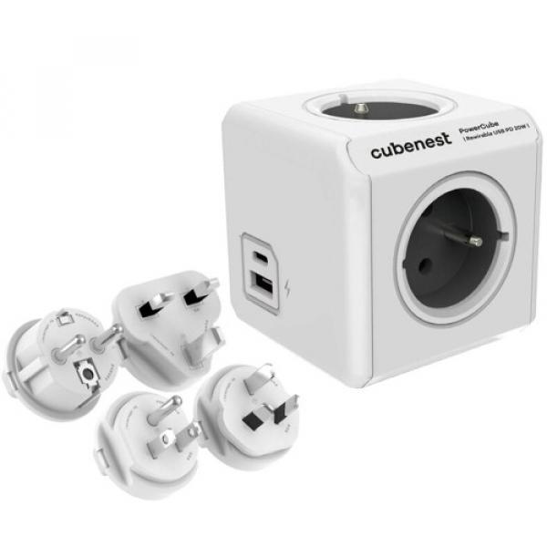 Listwa zasilająca / przedłużacz Cubenest PowerCube Rewirable USB-A, USB-C, 4x AC 3680W, szara