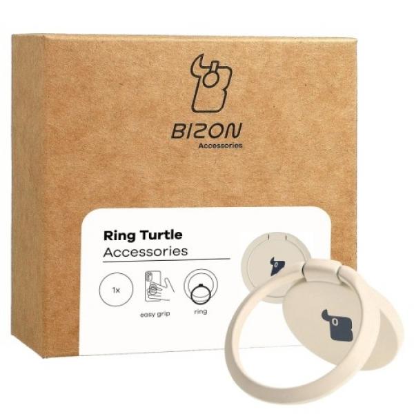 Uchwyt na palec Bizon Accessories Ring Turtle uniwersalny, beżowy