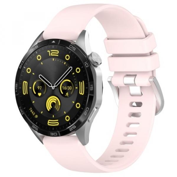 Pasek silikonowy do smartwatcha, Bizon Strap Watch Silicone Pro T, QuickRelease 18 mm, pudrowy róż