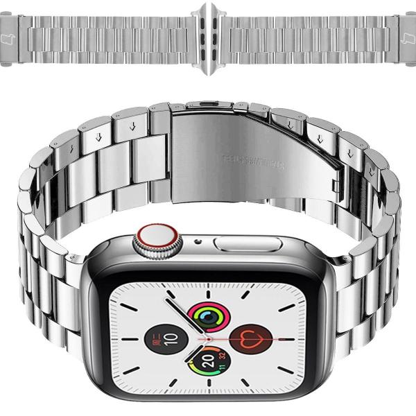 Pasek ze stali nierdzewnej Bizon Strap Watch Aura do Apple Watch 41/40/38 mm, srebrny