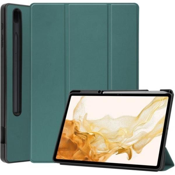 Etui Bizon Case Tab Lizard do Galaxy Tab S8 Plus / S7 Plus, ciemnozielone