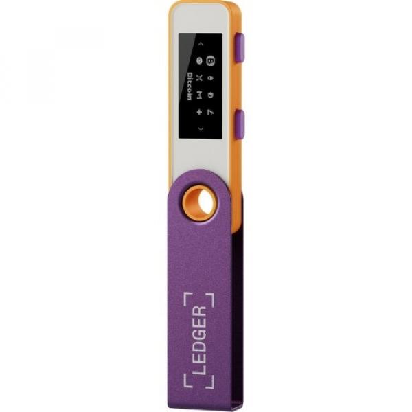 Portfel kryptowalut i NFT Ledger Nano S Plus, fioletowo-pomarańczowy