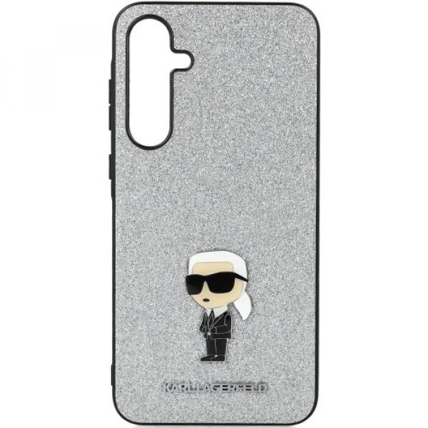 Etui Karl Lagerfeld Fixed Glitter Metal Ikonik do Galaxy A35 5G, srebrny