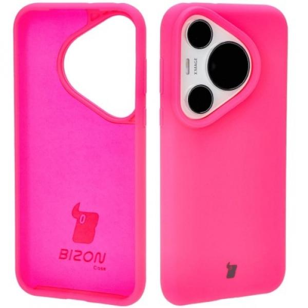 Silikonowe etui Bizon Soft Case do Huawei Pura 70 Pro / Pro+, neonowo-różowe