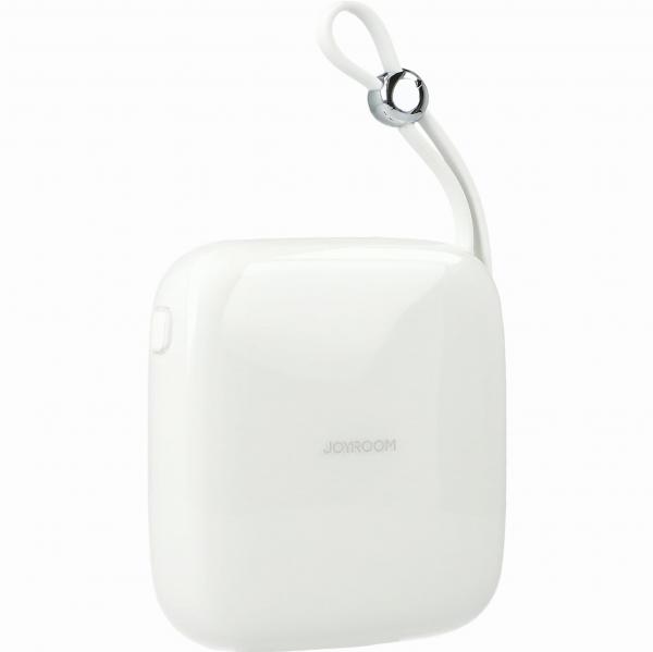 Powerbank Joyroom Jelly Series 10000mAh 12W USB-C/USB-A, z kablem Lightning, biały