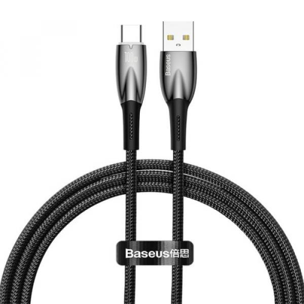 OUTLET: Kabel Baseus Glimmer Series 100W USB-A do USB-C 1m, czarny