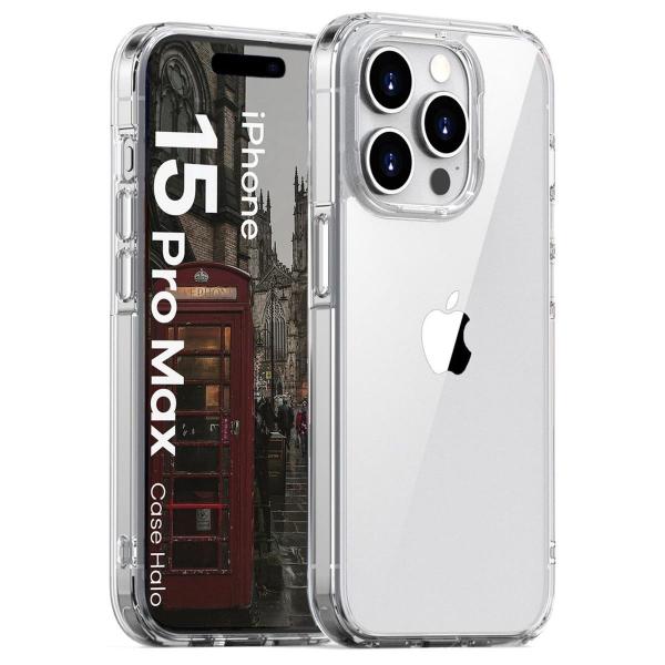 Etui Bizon Case Halo do iPhone 15 Pro Max, przezroczyste