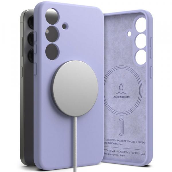 Etui Ringke Silicone Magnetic do MagSafe do Galaxy S25 Plus, fioletowe