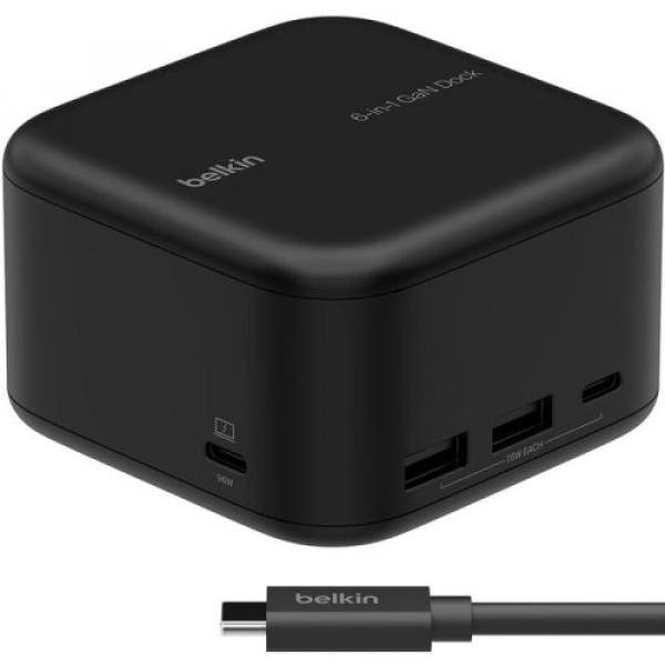 Stacja, hub Belkin Connect USB-C 6in1 Core GaN Dock 130W, czarna