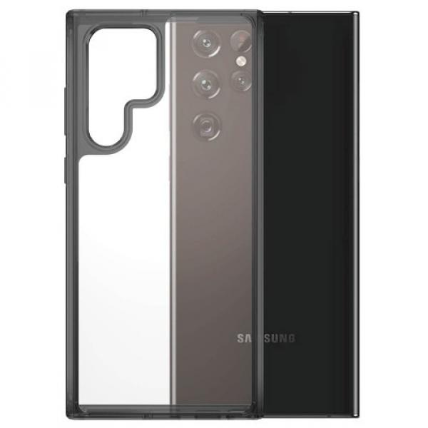 Antybakteryjne etui PanzerGlass HardCase do Galaxy S22 Ultra, przezroczyste z przydymionymi ramkami