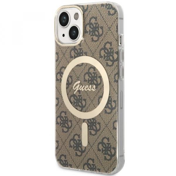 Etui Guess Hardcase 4G MagSafe do iPhone 14, brązowe