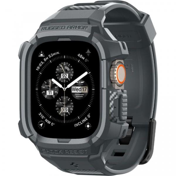 OUTLET: Etui z paskiem Spigen Rugged Armor Pro do Apple Watch Ultra 2/1 49 mm, szare