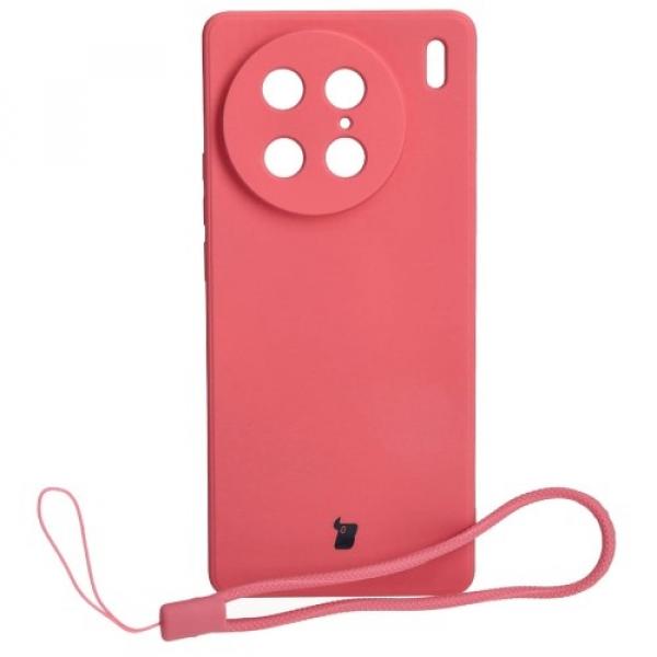 Etui Bizon Case Silicone Sq do VIVO X90 Pro, brudny róż