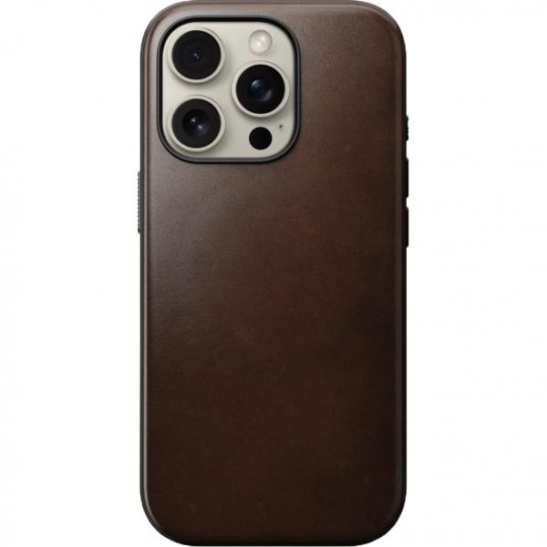 Skórzane etui Nomad Modern Leather Horween Series do MagSafe, do iPhone 16 Pro, ciemnobrązowe