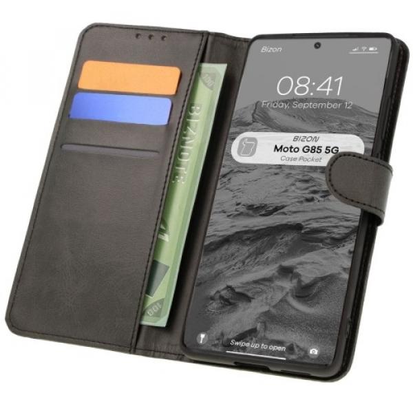 Etui z klapką Bizon Case Pocket do Motorola Moto G85 5G, czarne