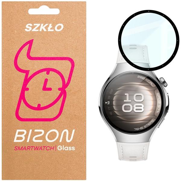 Szkło hybrydowe Bizon Glass Watch Edge Hybrid dla Huawei Watch 5 42 mm, czarne