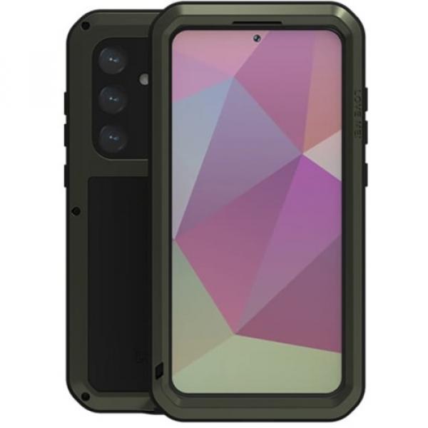 OUTLET: Etui pancerne + szkło LOVE MEI Powerful do Galaxy S24 Plus, zielone