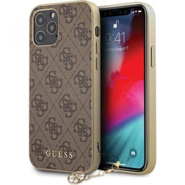 Etui Guess 4G Charms Collection do iPhone 12/ 12 Pro, brązowe