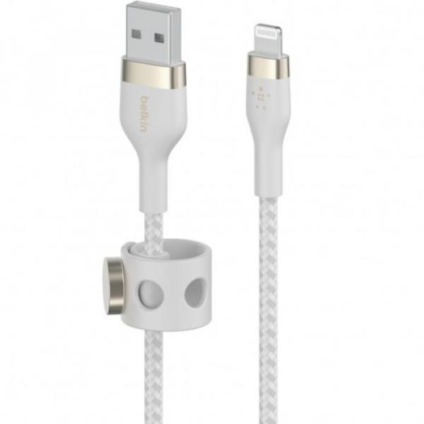 Kabel Belkin Boost Charge Pro Flex Braided MFi USB-A do Lightning 2m, biały